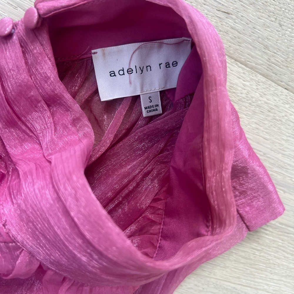 Adelyn Rae Fuchsia Sheer Romper - Picture 2 of 5